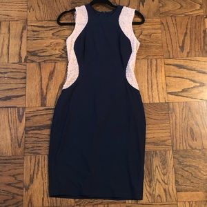 Xscape illusion beaded knit cocktail dress